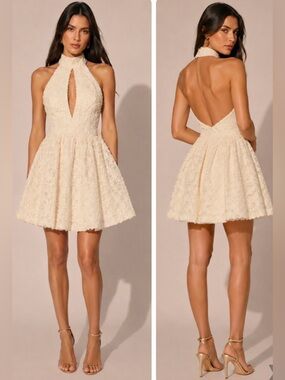 NWOT- ASOS Luxe 3D floral hater dress $199 size 4 -